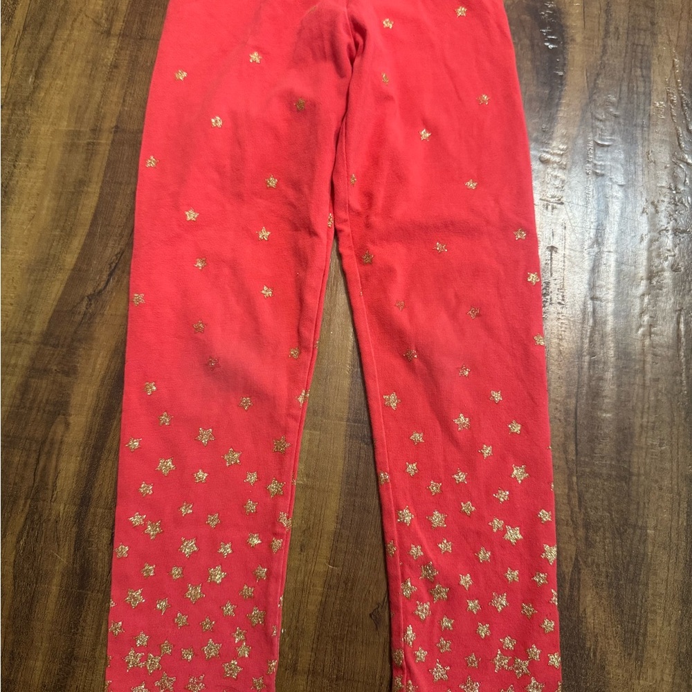 MJ Red Pants with Gold Star Pattern